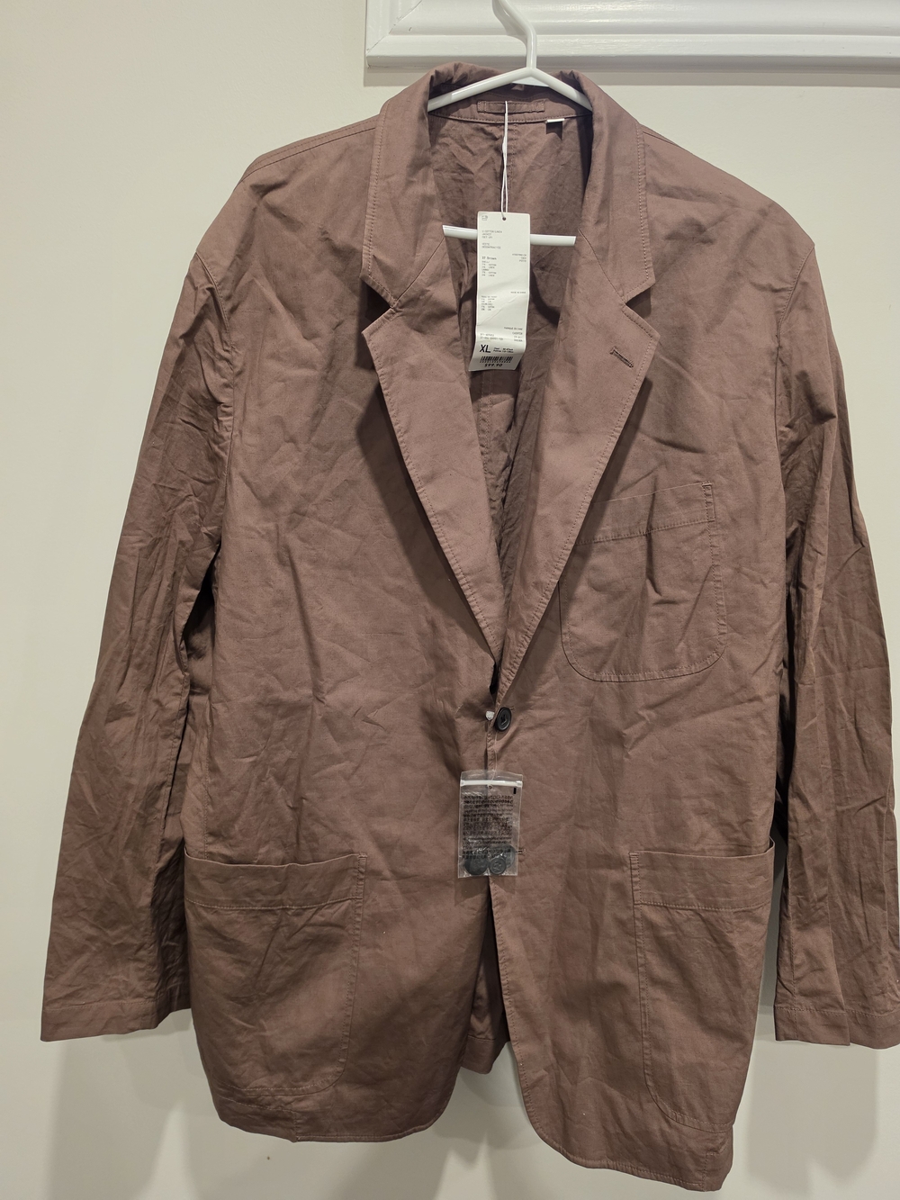 Brand New Uniqlo Lightweight Men's Shirt Jacket in Brown XL